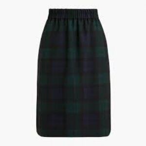 J. Crew Factory Black Watch Tartan Pull On Pencil Skirt